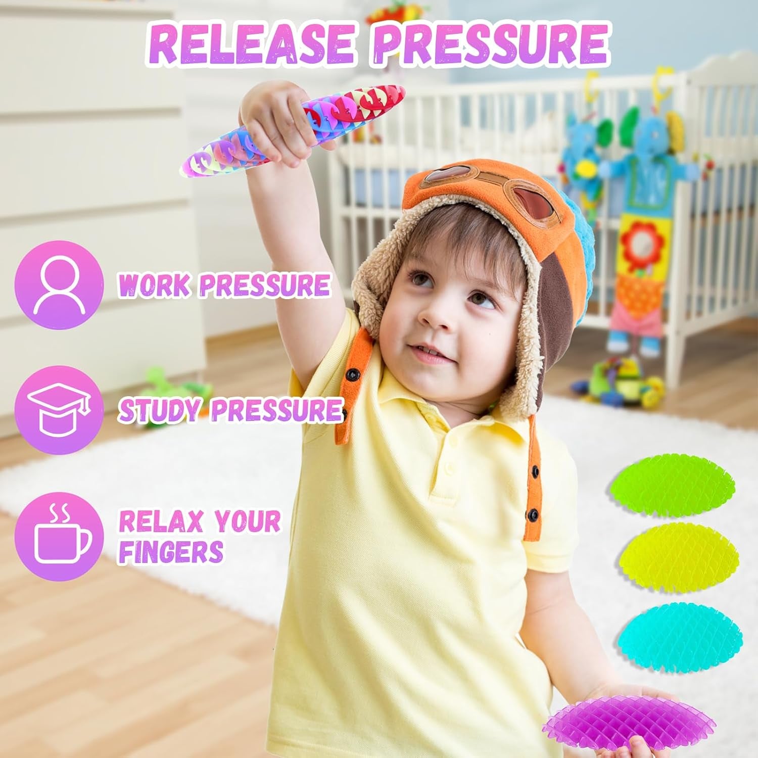 Fidget Worm Toy,Blue Worm Big Fidget Toys Adults and Kids, Funny Stretchy Sensory Stress Toys, Fidget Sensory Squeeze Toys, Relieves Stress and Anxiety Finger Toys for Kids with Autism ADHD