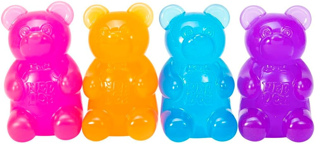 Needoh Gummy Bear - Sensory Fidget Toy with Jelly-Like Filling - 3.5" Tall - Colors May Vary (Pack of 1)