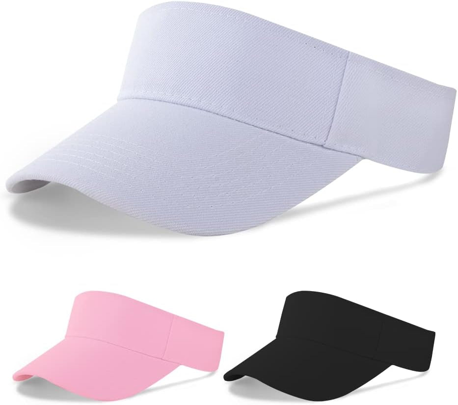 Sun Visor Cap for Women, Plain Empty Top Baseball Cap Adjustable Sports Casual Cap, Breathable Ponytail Baseball Hat, Unisex Twill Golf Tennis Summer Visor Hats for Outdoor