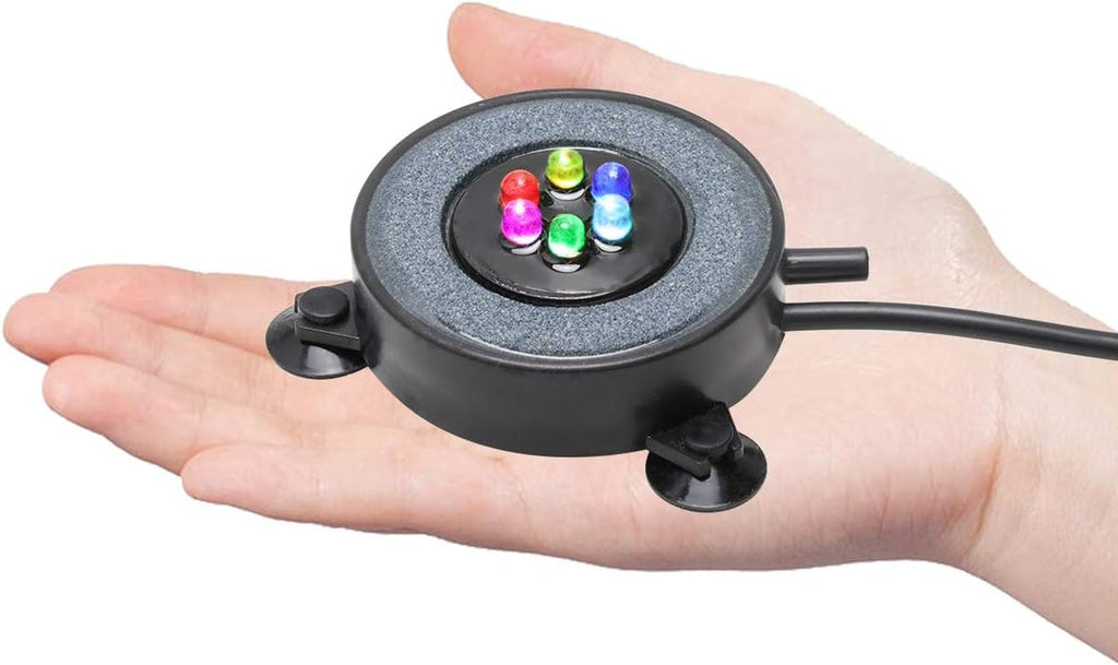 Aquarium Air Stone Fish Tank Led Air Stone Bubble Light with 6 Color Changing Leds for Aquarium