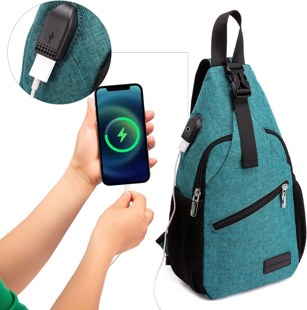 Sling Bag for Women Casual Daypack Nylon Crossbody Sling Backpack Travel Shoulder Bag Hiking Daypack