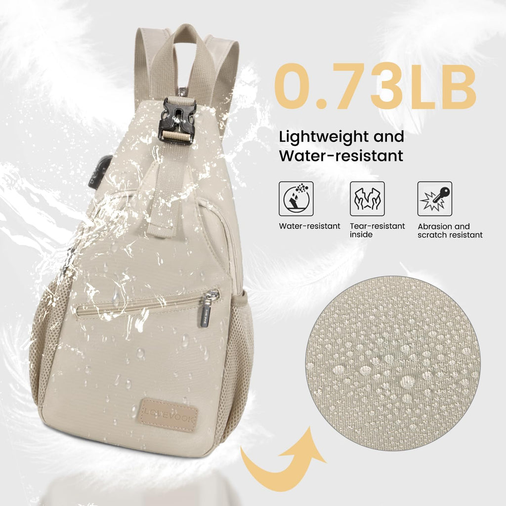 Sling Bag for Women Casual Daypack Nylon Crossbody Sling Backpack Travel Shoulder Bag Hiking Daypack