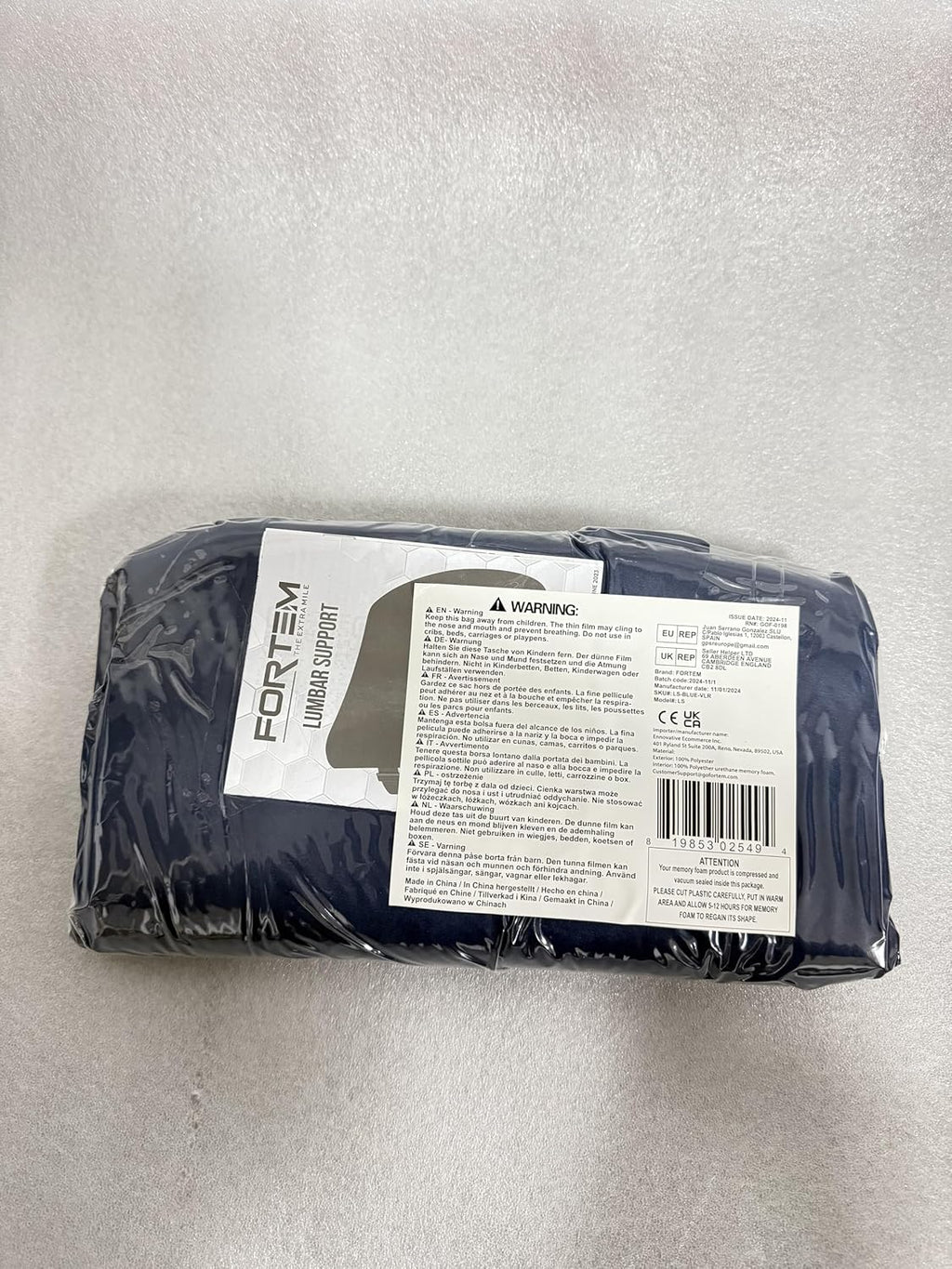 Lumbar Support Cushion, Back Support for Office Chair and Car Seat, Back Rest for Gaming Chair, Memory Foam Pillow, Desk Chair Cushion, Breathable & Washable Cover, Adjustable Straps