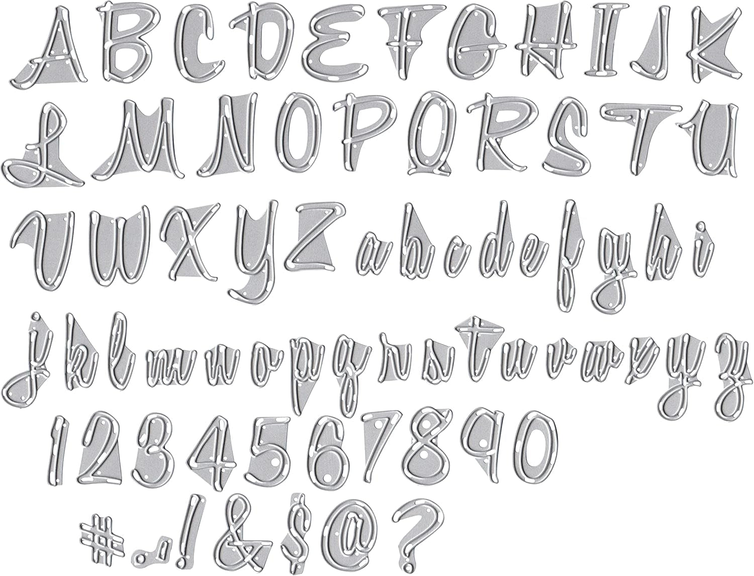 Thinlits Die Set 69Pk-Script Upper & Lower by Tim Holtz, Metal, Silver, 19.1 X 14.4 X 0.4 Cm