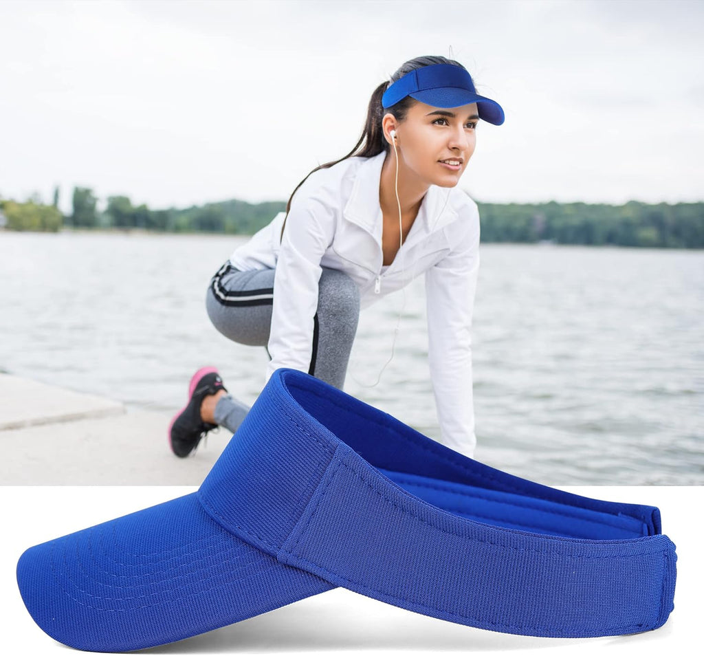 Sun Visor Cap - Women Ponytail Baseball Cap for Women and Ladies, Long Peak Thicker Sweatband Adjustable Hat for Golf Cycling Fishing Tennis Running Jogging Visor Hats for Men