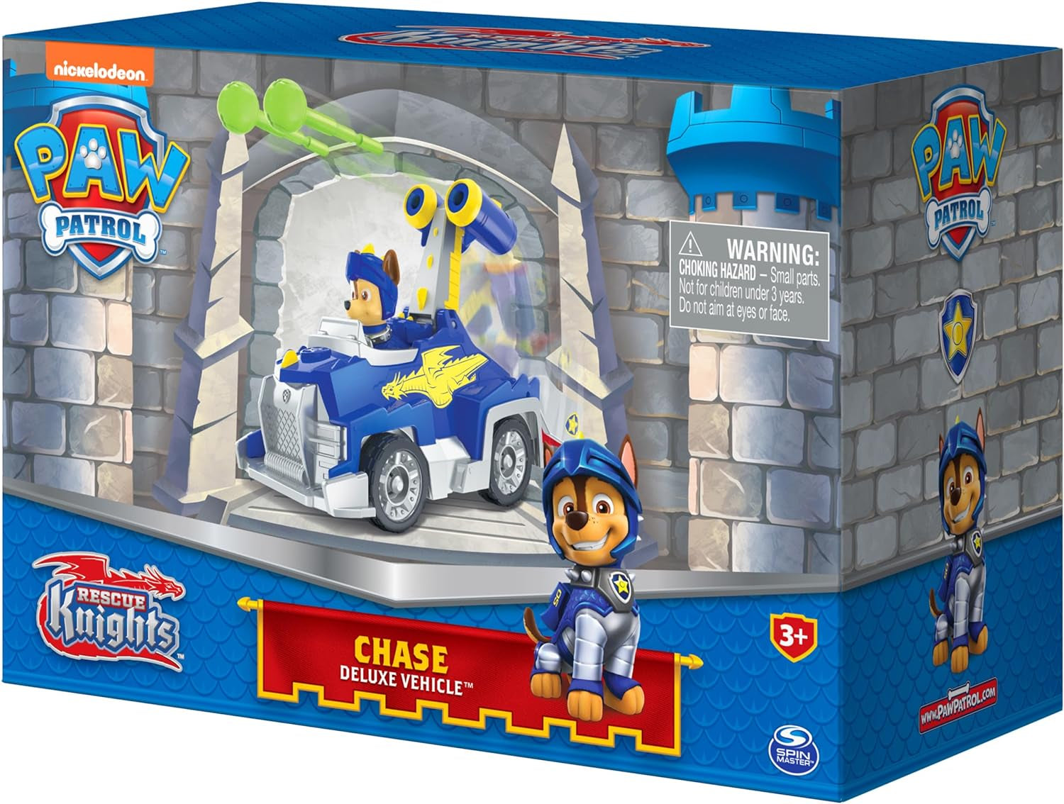 , Rescue Knights Chase Transforming Toy Car with Collectible Action Figure, Kids Toys for Ages 3 and Up