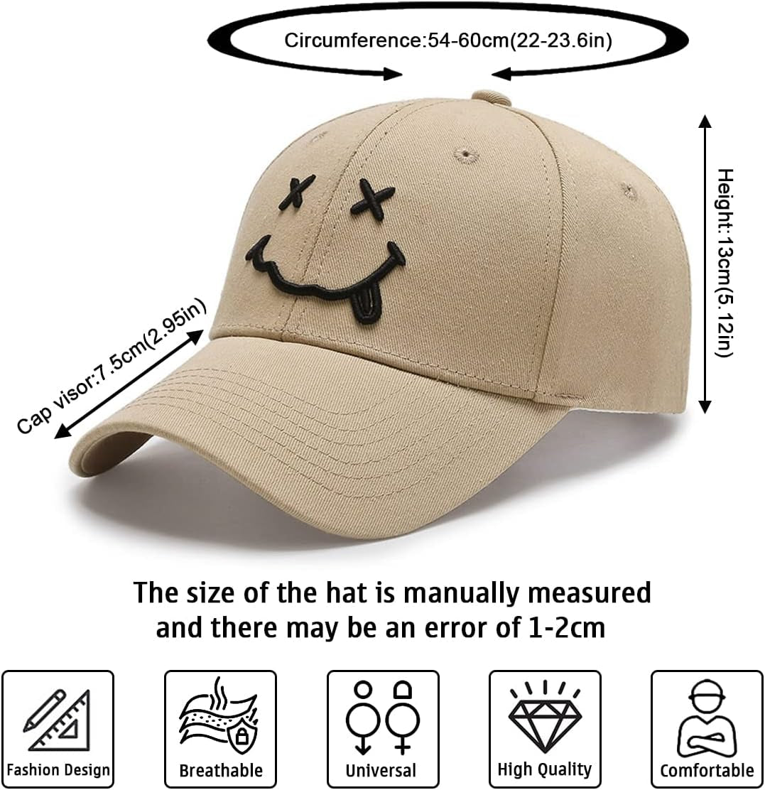 Baseball Cap with Embroidered,Plain Hats Unisex Adjustable Cotton 6 Panel Vintage Trucker Hat Peak Cap Golf Running Hat Outdoor Cap