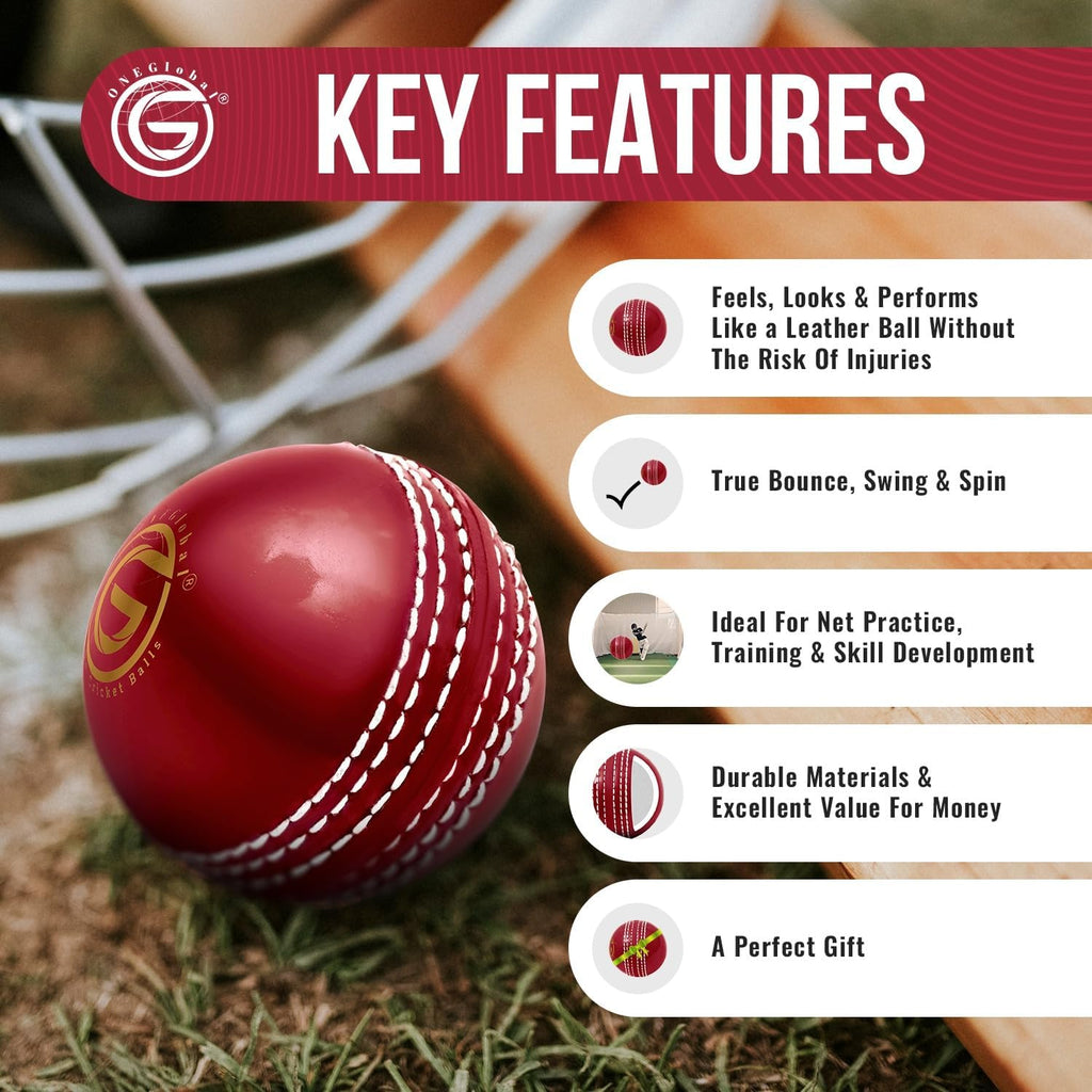 Incrediball Soft Practice Cricket Ball | Outdoor & Indoor Rubber Cricket Ball with Core & Stitched Seam | for Practice, Honing Skills & Family Fun