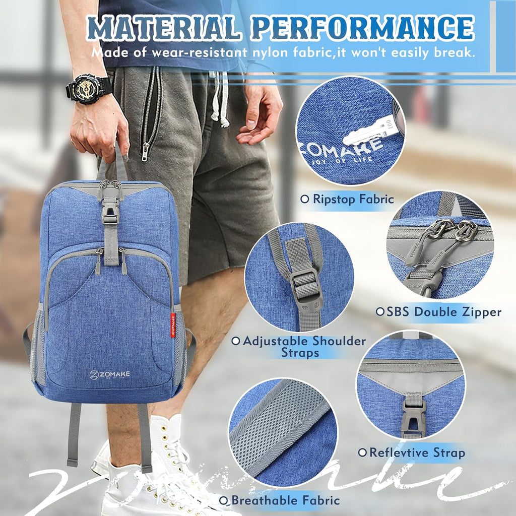 Ultra Lightweight Backpack 10L, Small Hiking Daypack Water Resistant Travel Daybag Ultra Light Backpacks for Hiking (Dark Blue)