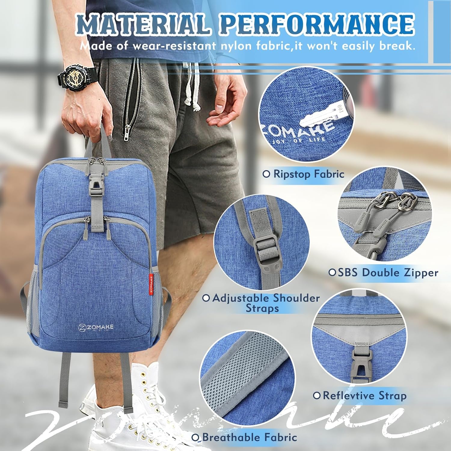 Ultra Lightweight Backpack 10L, Small Hiking Daypack Water Resistant Travel Daybag Ultra Light Backpacks for Hiking (Dark Blue)