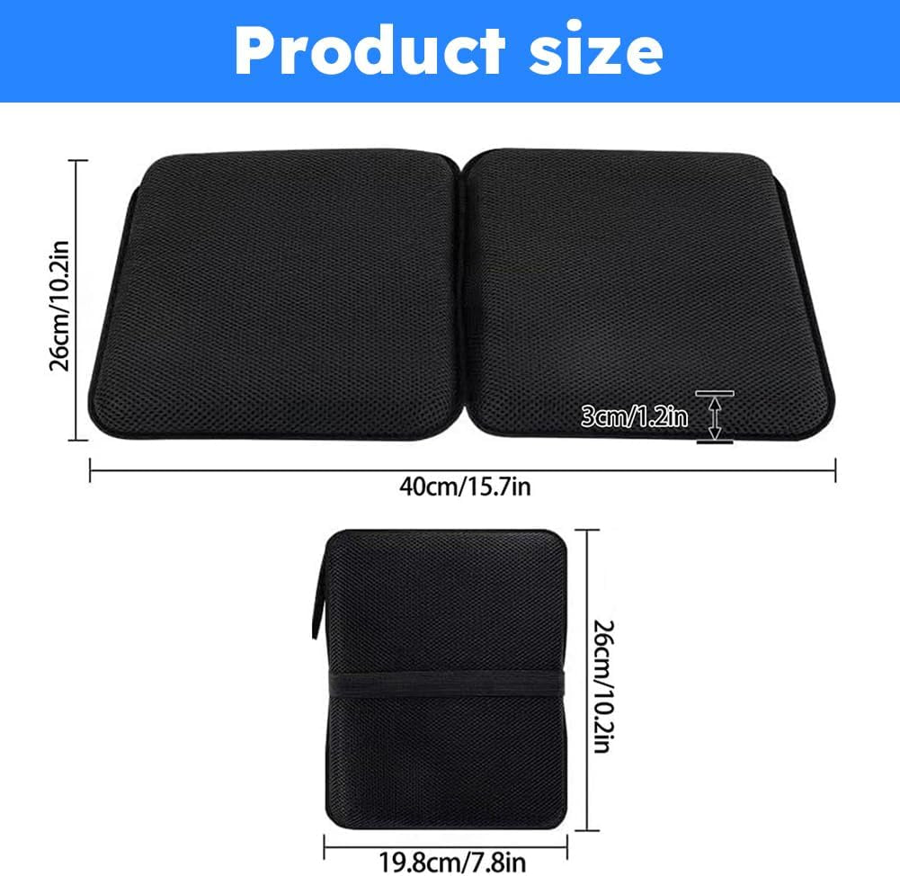Gel Seat Cushion Portable Massage Travel Cushions, 15.75" X 10.24" Thick Foldable Seat Cushion for Car Office Chair Wheelchair Hip, Coccyx, Sciatica, Pressure Sores