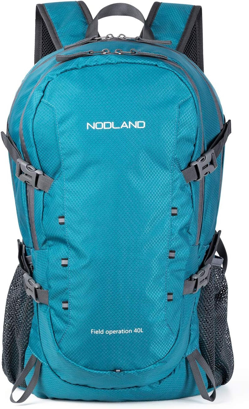 NODLAND Lightweight Backpack Travel 40L Foldable Water-Resistant Daypack, Hiking Outdoor Camping Rucksack for Men Women