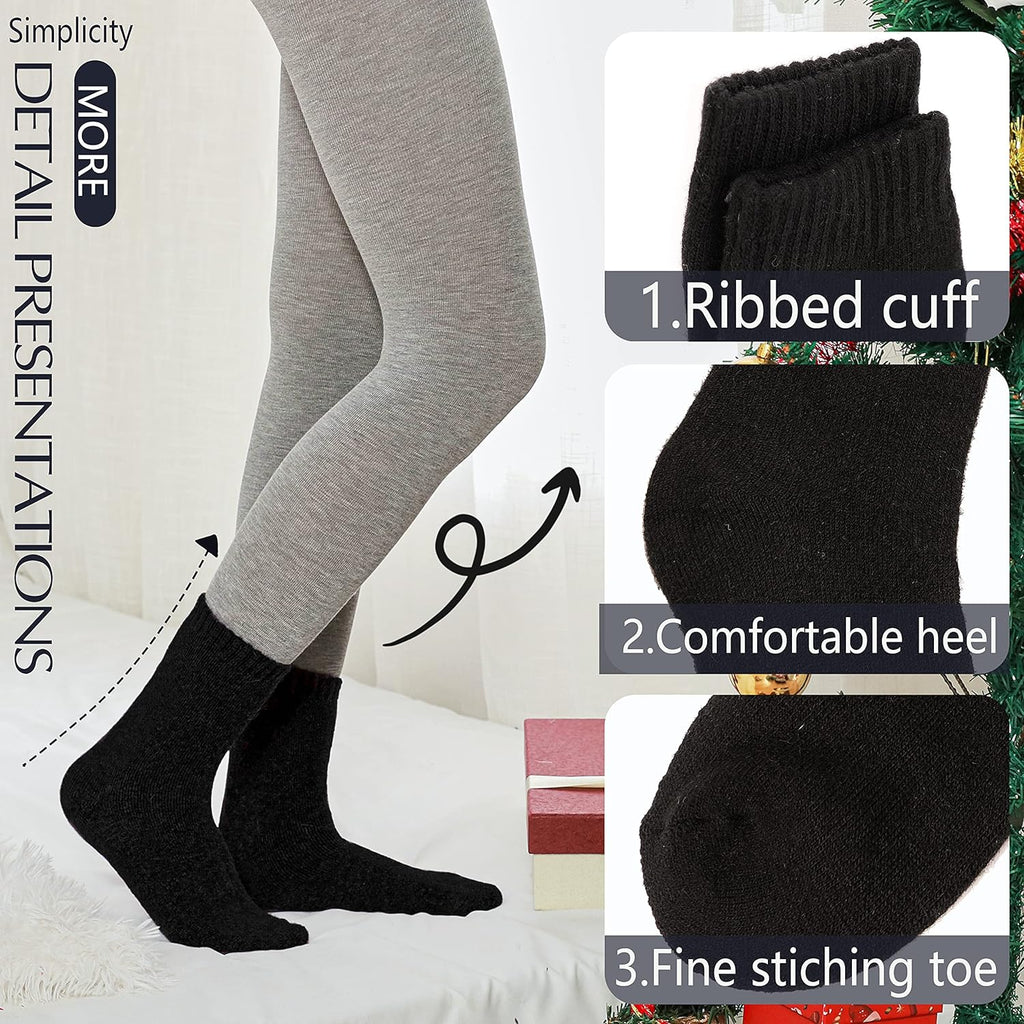 Merino Wool Thermal Socks for Womens Walking Winter Warm Thick Cosy Boot Crew Comfy Ladies Hiking Work Socks 5 Pack