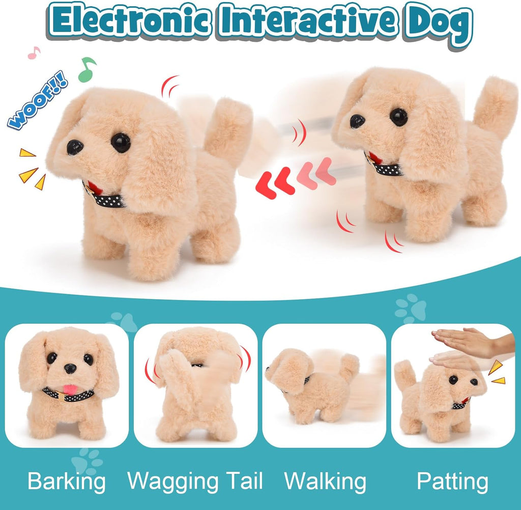 22Pcs Dog Toys for Kids Doctor Kit, Walking Barking Electronic Interactive Stuffed Dog Vet Kit Costume Pretend Play Puppy Pet Care Veterinarian Playset, Gifts for Kids Girls 3 4 5 6+ Year Old