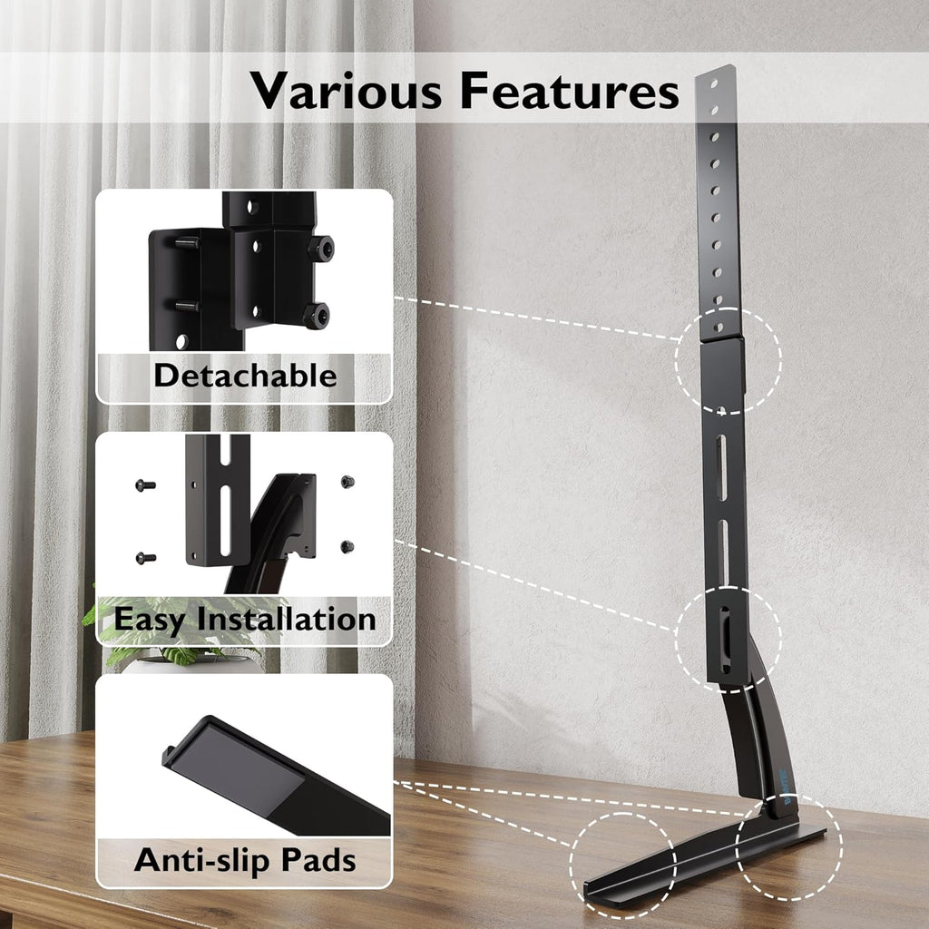 Universal Table Desk Pedestal TV Stand Tabletop Screen for 22"-65" LCD/LED Tvs-Securely Holds 50KG & Max.Vesa 800X400Mm