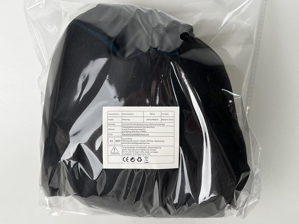 Travel Pillow Neck Pillow for Travel Airplane Memory Foam Flight Pillow for Cars, Trains, Home, Offices (Black)