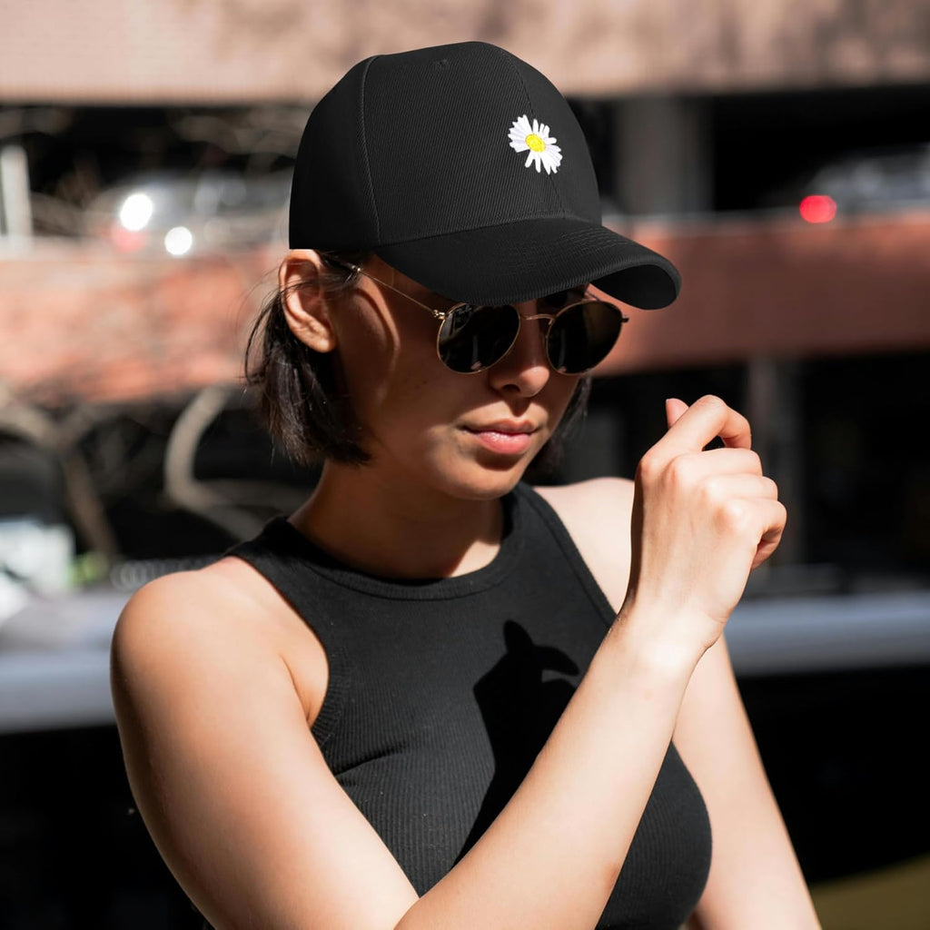 Ladies Baseball Caps - Baseball Cap for Women, Daisy Adjustable Ladies Baseball Caps for Womens Casual Summer Outdoor Sports Dad Peaked Sun Cap UK
