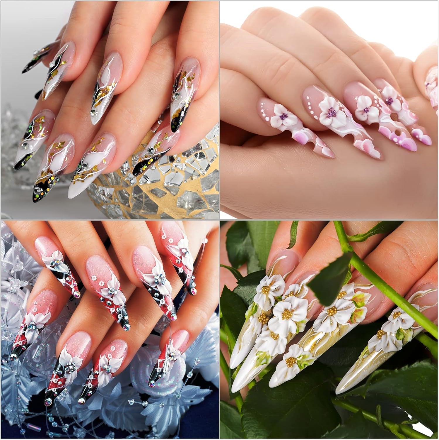 Acrylic Nail Kit,  78 in 1 Acrylic Powder and Liquid Kit Glitter Clear Pink White Powder for Beginners Professional Acrylic False Nail Art Extension Kit Nail Tips Manicure Set