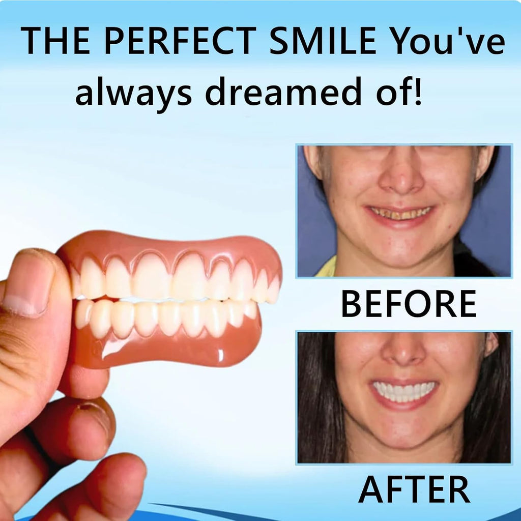 Bikenda Silicone Reline Denture Set - Secure & Comfortable Upper/Lower Dentures Repair Kit with Soft Silicone Material for Easy Adjustments