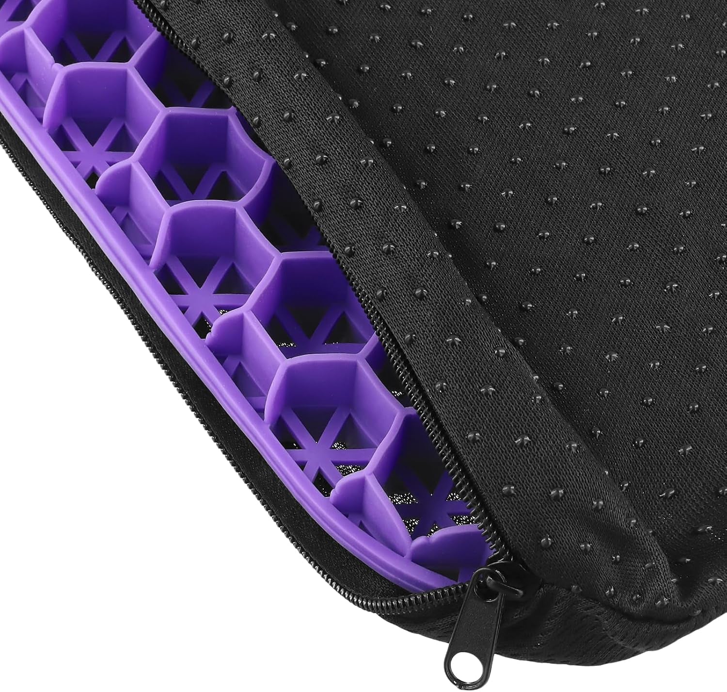 2 PCS 40 X 35 X 2.5Cm Soft Sitter Gel Seat Cushion, Double Thick Breathable Honeycomb Cushion with Non-Slip Cover, Purple and Blue Gel Cushion for Office Chair Desk, Car, Wheelchair, Road Trips