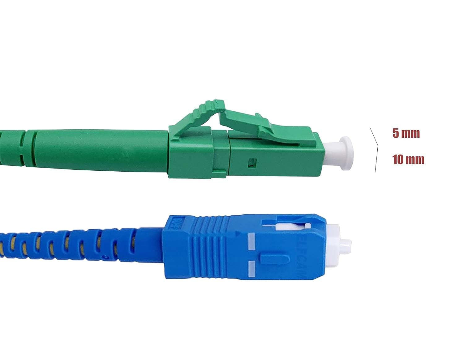 Fiber Optic Cable LC/APC to SC/UPC OS2 Simplex Singlemode LSZH, White (2M)