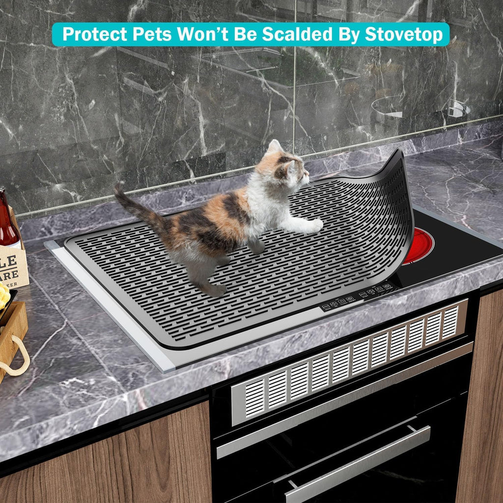 71X50Cm Black Silicone Stove Top Cover, Hob Covers for Electric Cookers, Induction Hob Protector Mat for Ceramic Hob, Heat Resistant Glass Top Cover