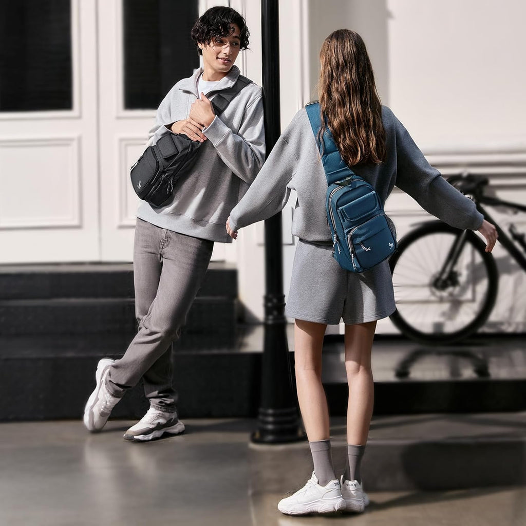 Sling Bag Crossbody Backpack for Men, One Strap Backpack Hiking Daypack Chest Bag for Women