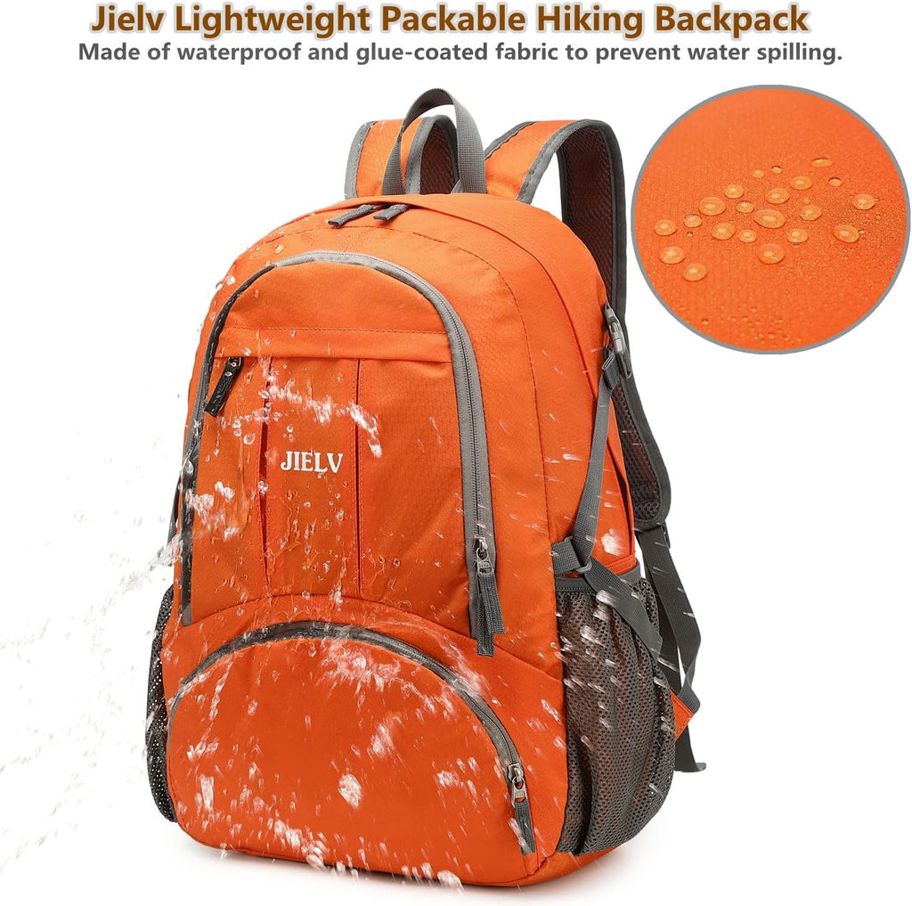 30L Lightweight Packable Backpack Small Foldable Hiking Backpack Waterproof Daypack Travel Camping Outdoor for Women Men Valentines Day Gifts(Orange)