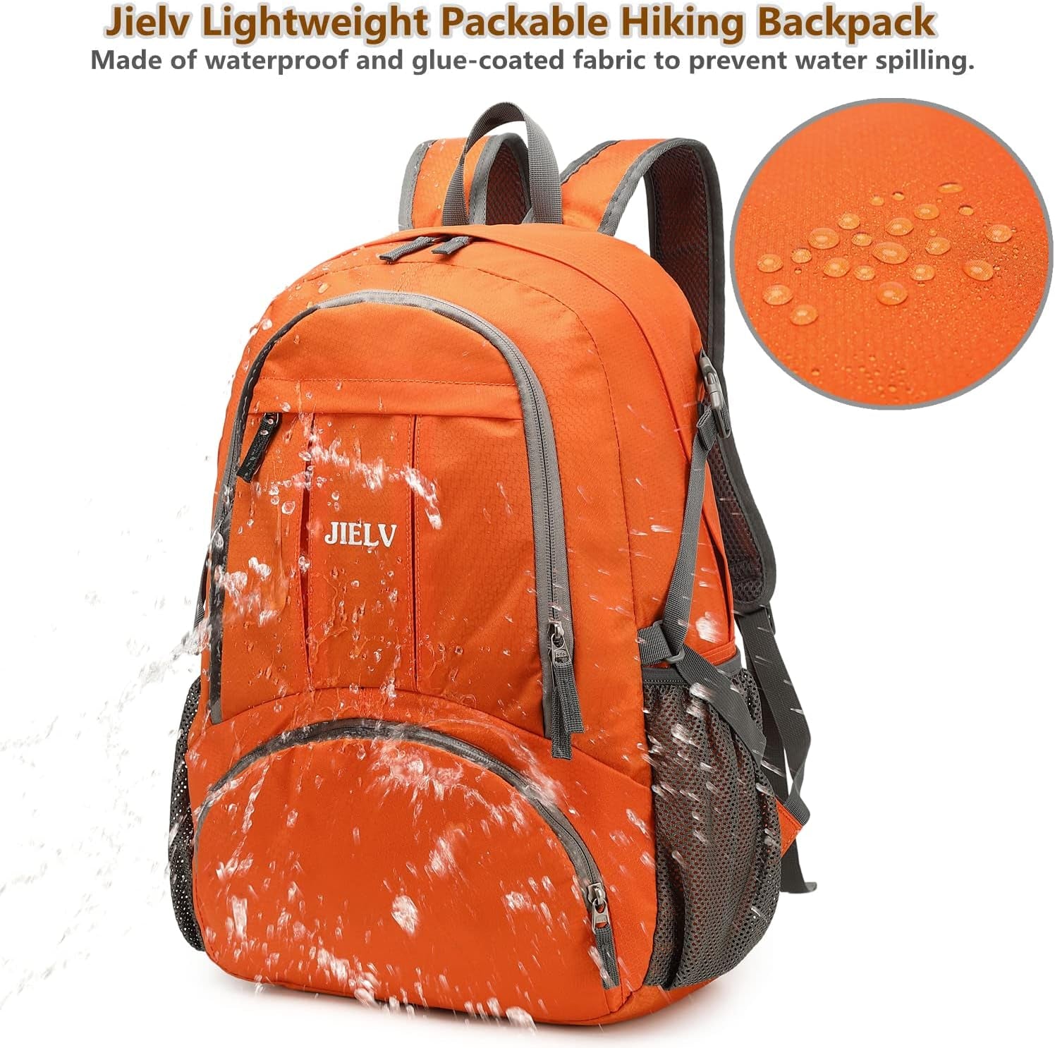 30L Lightweight Packable Backpack Small Foldable Hiking Backpack Waterproof Daypack Travel Camping Outdoor for Women Men Valentines Day Gifts(Orange)