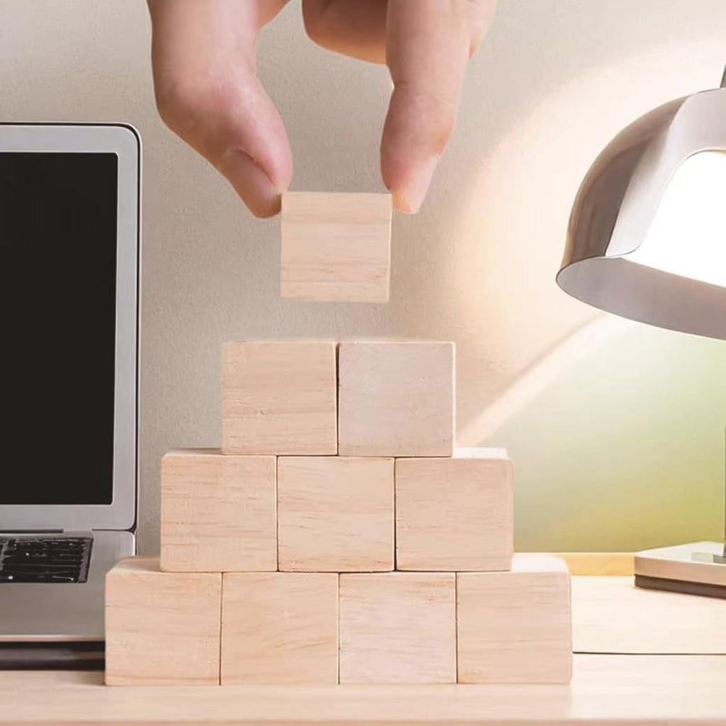 Small Wooden Cubes, 500 PCS Wooden Blocks for Craft, Natural Square Wood Blocks Educational Wood Craft Cubes Unfinished Wood Cubes for DIY Handmade Decoration Woodcrafts