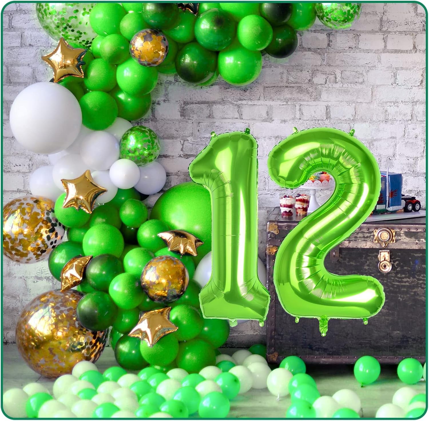40 Inch Large Foil Balloon Number 1 Green, Numbers Balloon 0-9, Helium Balloons Numbers for Girls Boys Birthday Decoration/Anniversary Decoration/New Year'S Eve Decoration (Green#1)