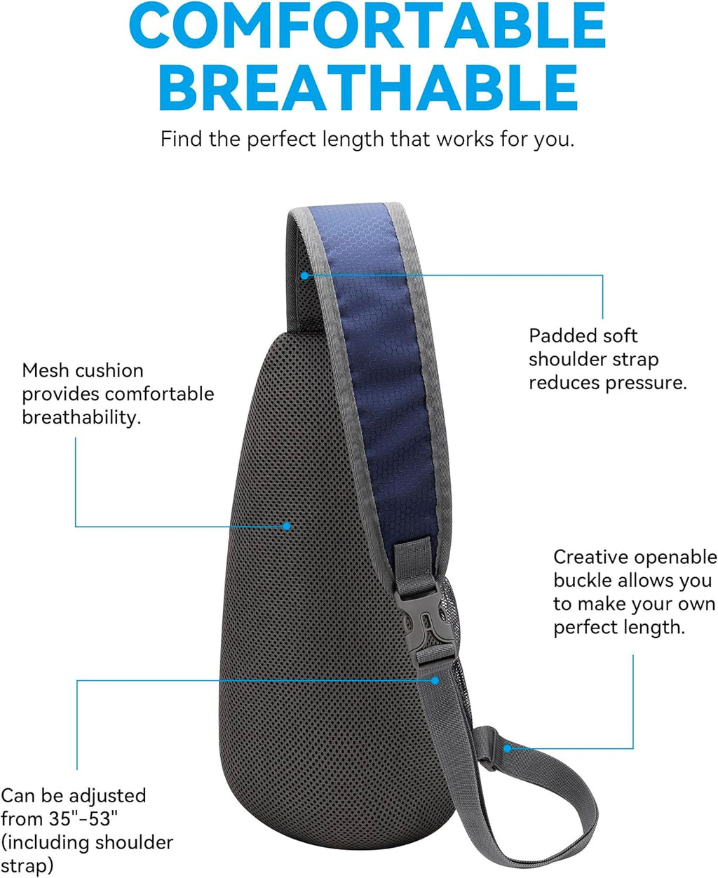 Unisex Honeycomb Jacquard Small Sling Bag Slim Sling Backpack Crossbody Chest Bag for Hiking Travel