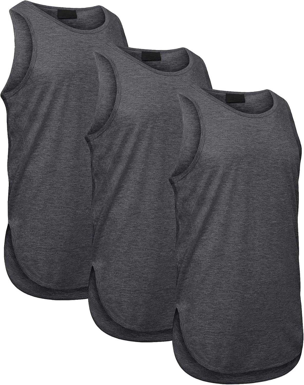 Solid Color Long Length Curved Hem Tank Top