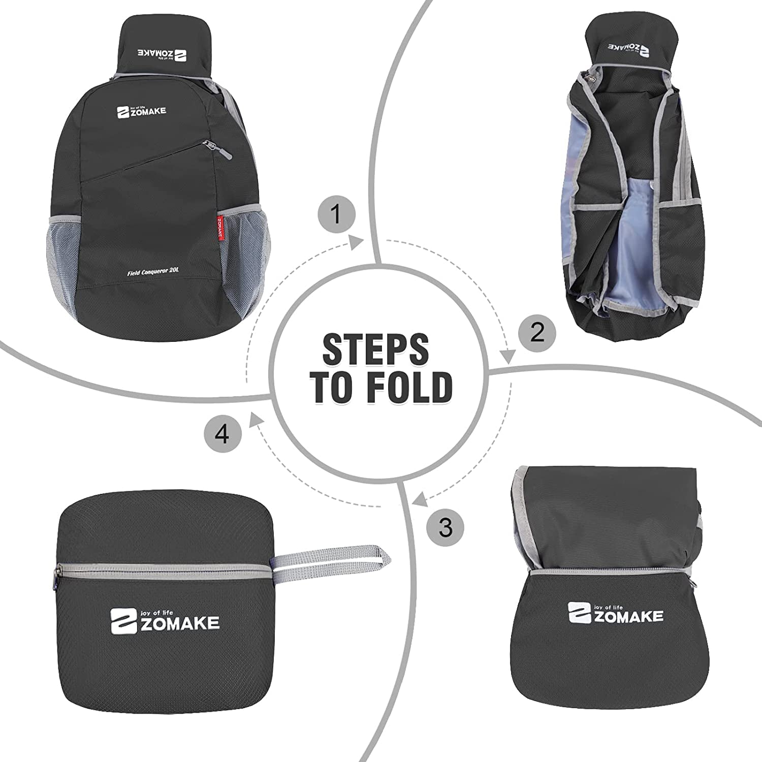 Lightweight Packable Backpack 20L, Foldable Backpacks Small Daypack for Hiking Water Resistant Day Bag for Travel