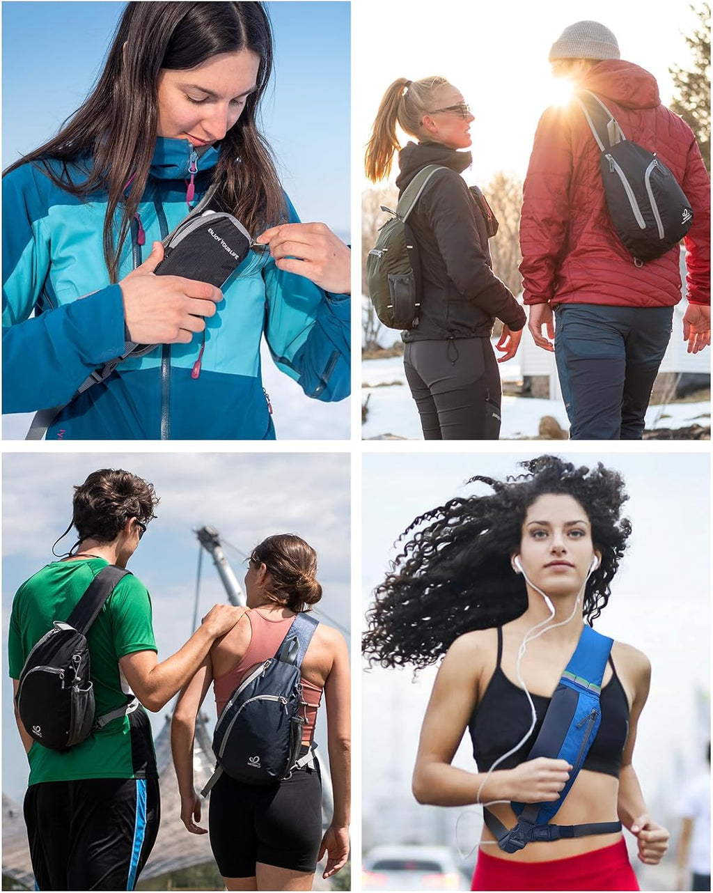 Crossbody Sling Bag Small Water Resistant Backpack Lightweight Shoulder Chest Daypack for Men Women Hiking Travel