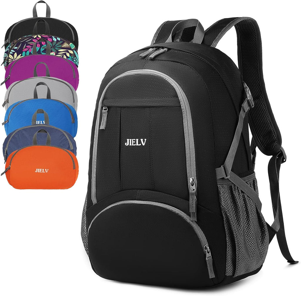 30L Lightweight Packable Backpack Small Foldable Hiking Backpack Waterproof Daypack Travel Camping Outdoor for Women Men Valentines Day Gifts(Black)