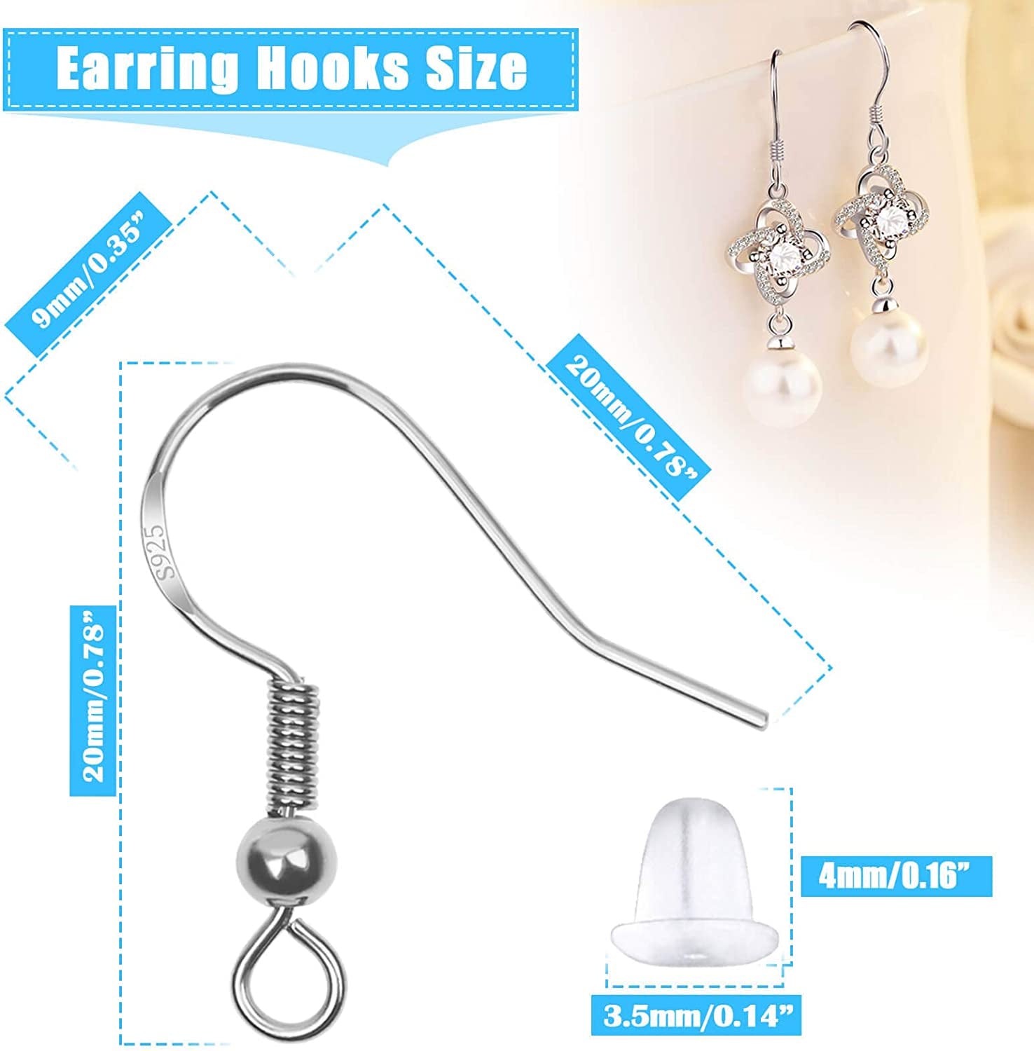 720Pcs Earring Making Kit with Hypoallergenic Earring Hooks, Backs and Jump Rings