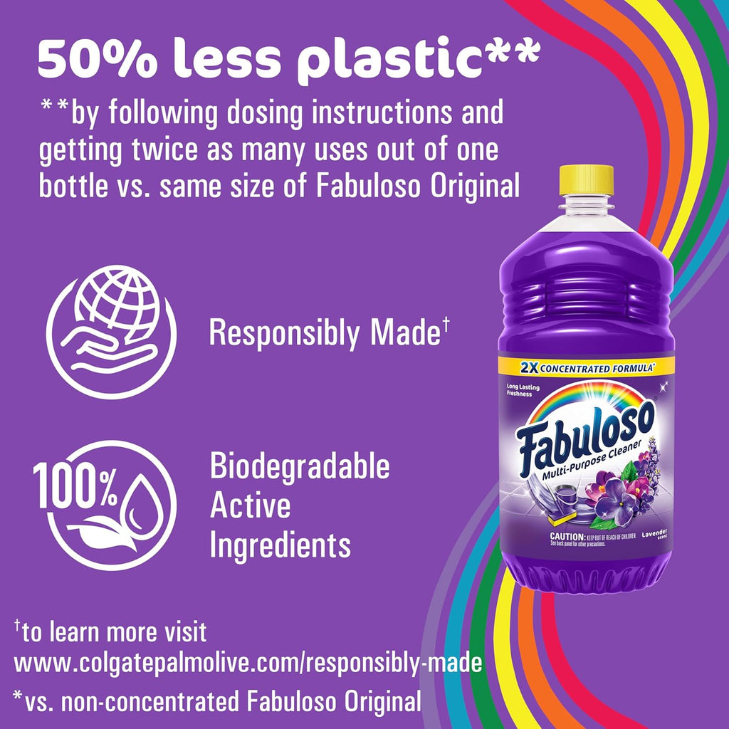Multi-Purpose Cleaner & Floor Cleaner, 2X Concentrated, Lavender Scent, 56 Fluid Ounces