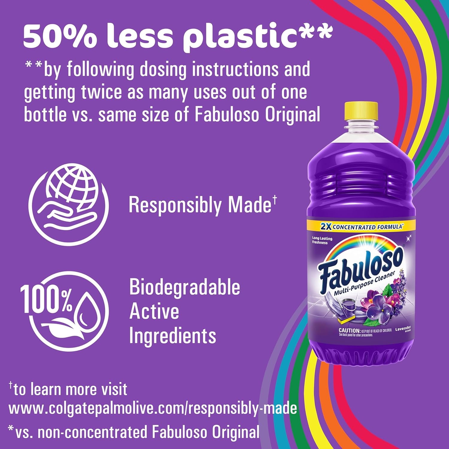 Multi-Purpose Cleaner & Floor Cleaner, 2X Concentrated, Lavender Scent, 56 Fluid Ounces