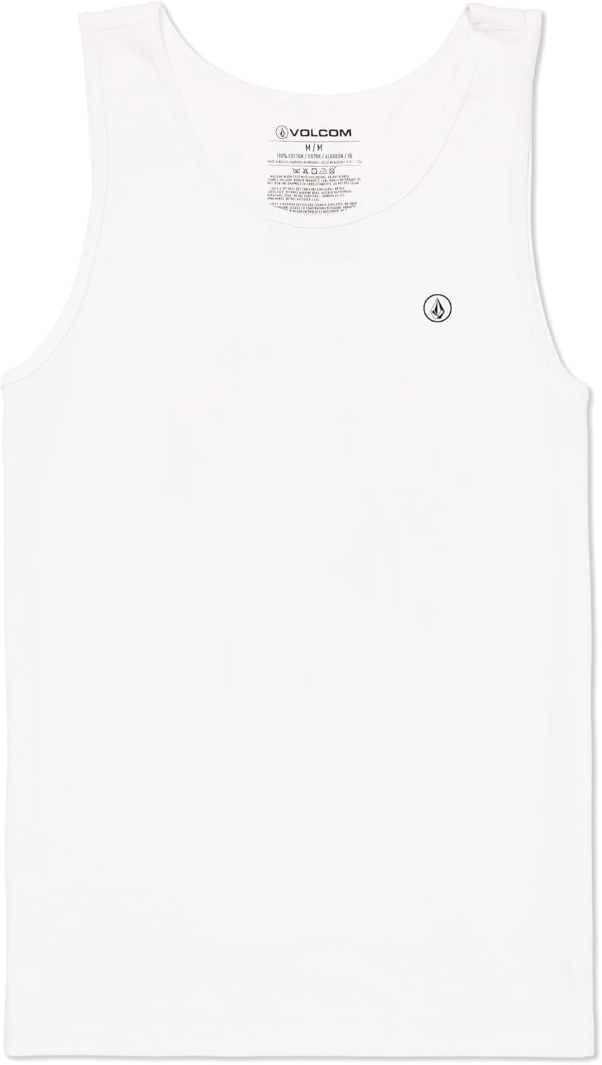 Men'S Solid Heather Tank, White-New, X-Large