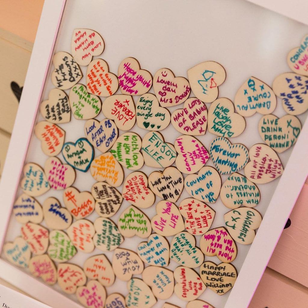 Rustic Wooden Hearts (5Cm) X100 - Love Heart Guest Book Accessory for Weddings Decoration