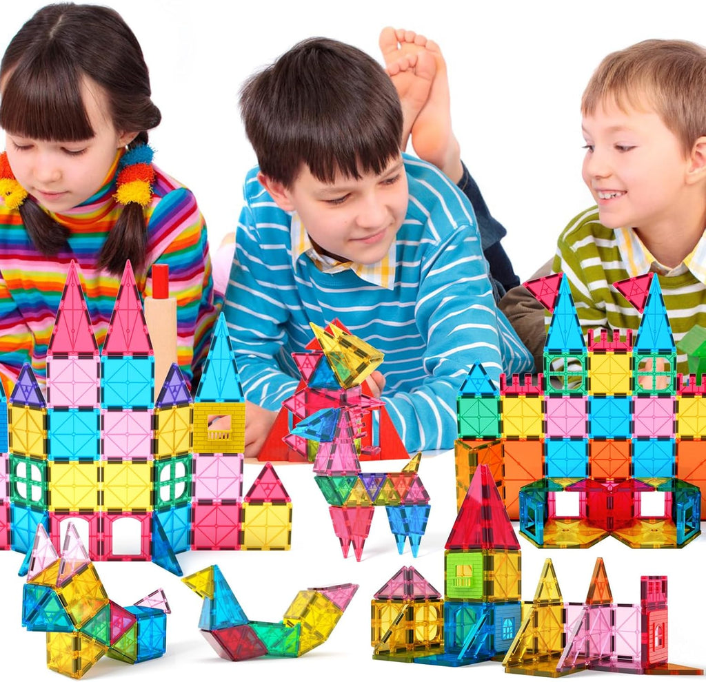 Magnetic Tiles Kids Magnetic Blocks Building Sets 3D Magnet Tile Building Blocks Toy Construction Educational STEM Toys Gifts for Toddlers Boys Girls 3 4 5 6 7 8 9 10 + Year Old