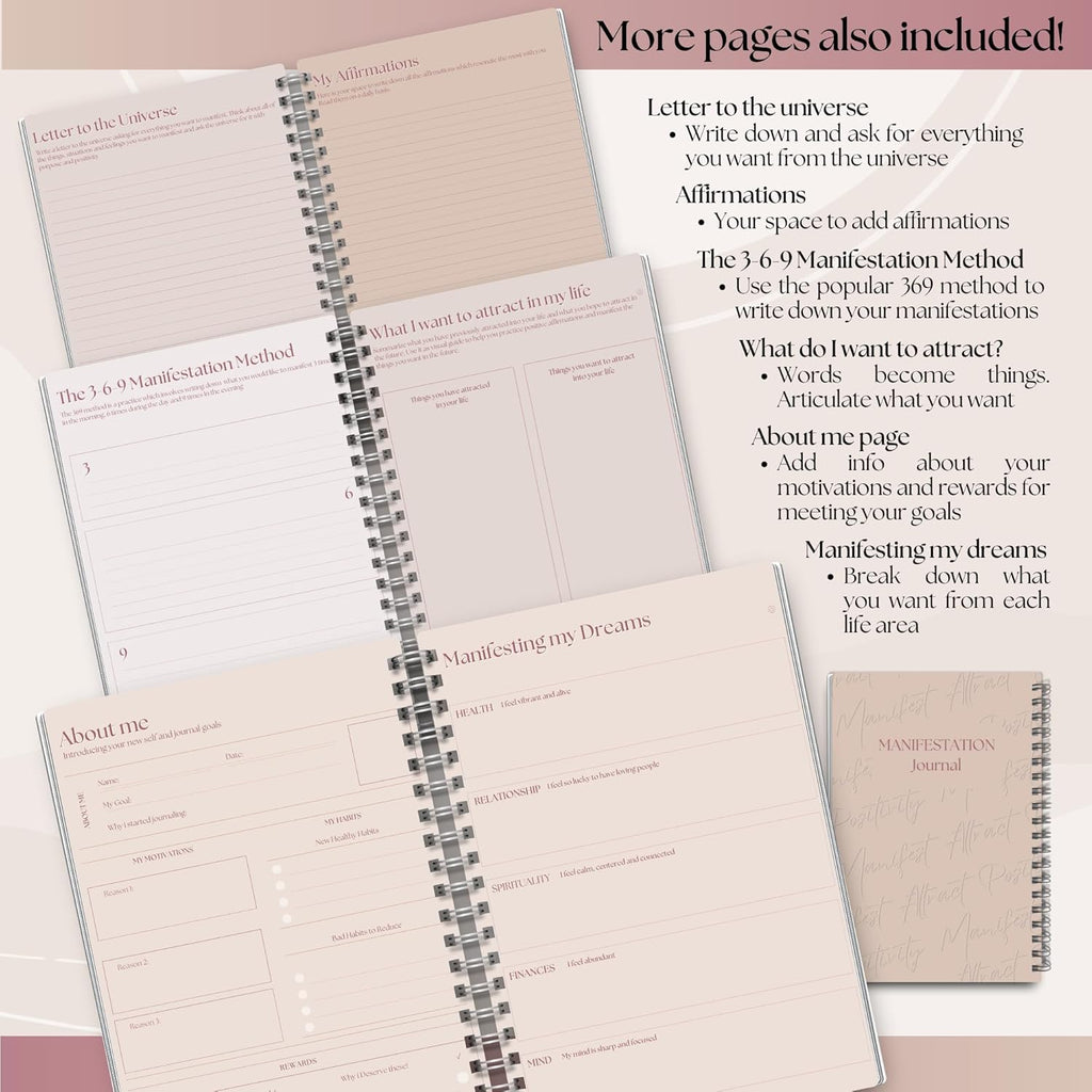 Manifestation Journal | Law of Attraction Daily Planner to Manifest Your Dream Life - A5 Lux