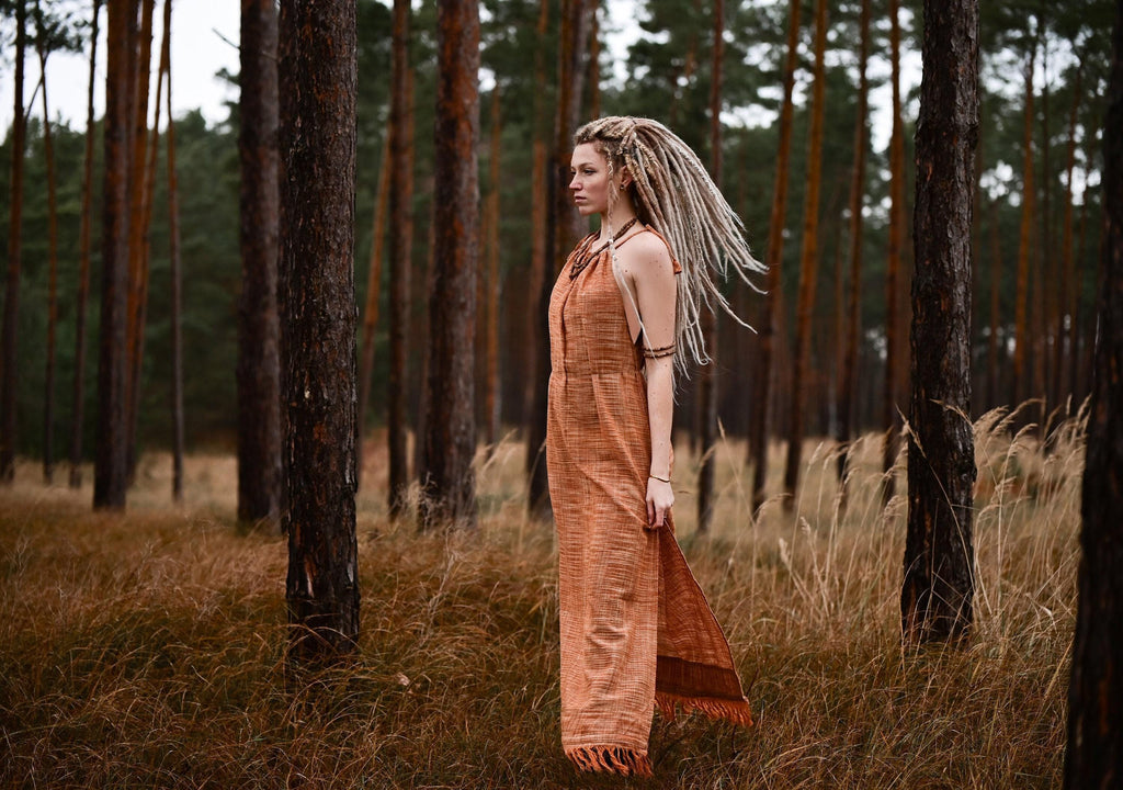 Sleeveless Long Dress ~ Khadi Cotton ~
