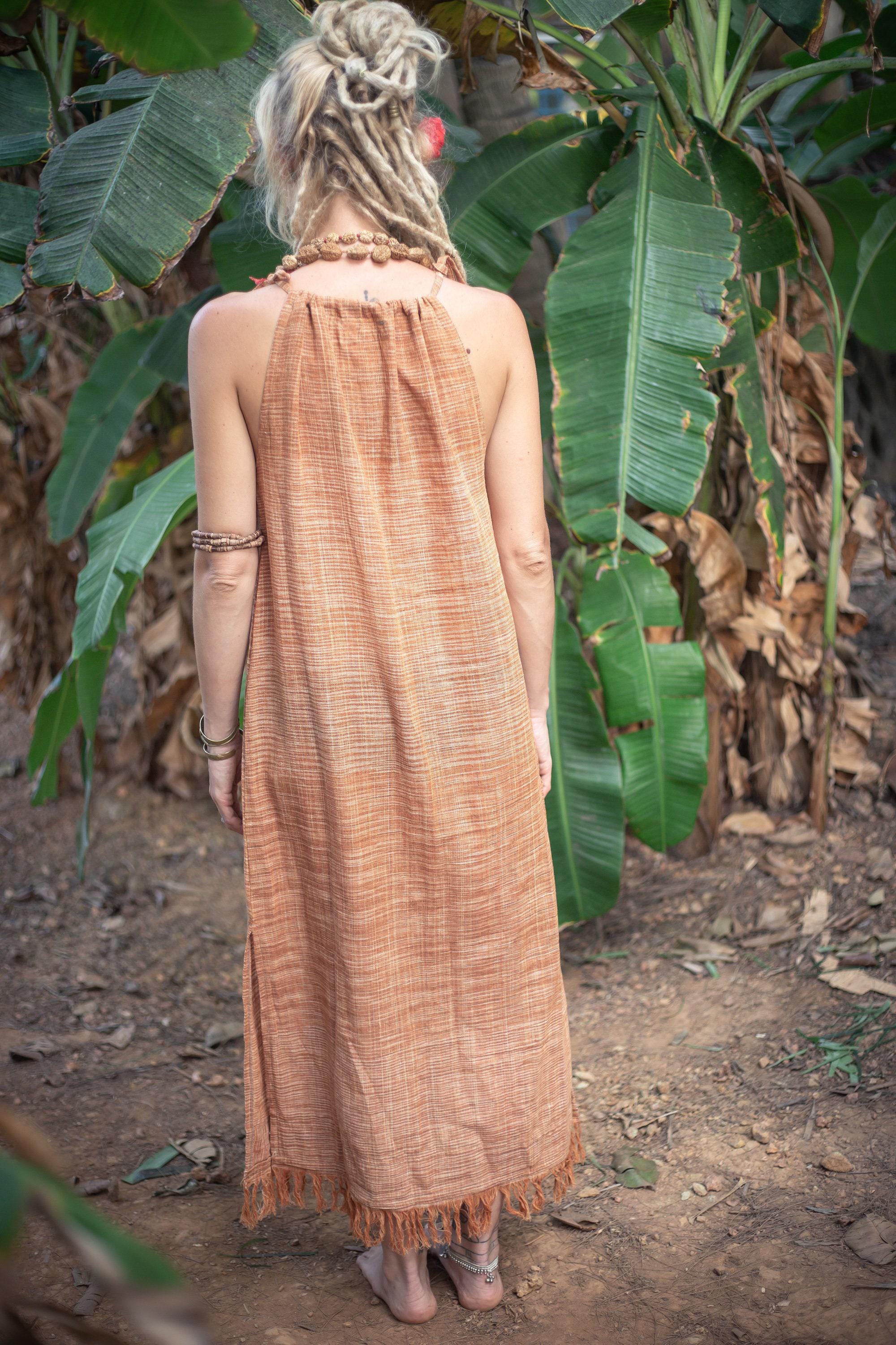 Sleeveless Long Dress ~ Khadi Cotton ~